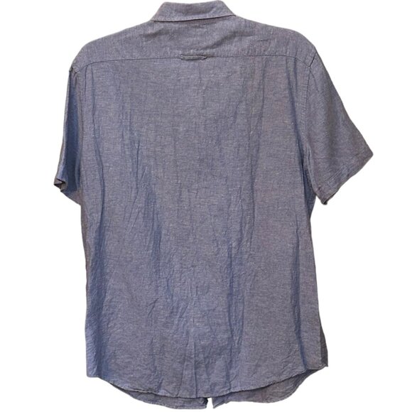 Banana Republic Slim Fit Linen Cotton Short Sleeve Button Down Shirt Size XL - Picture 3 of 6